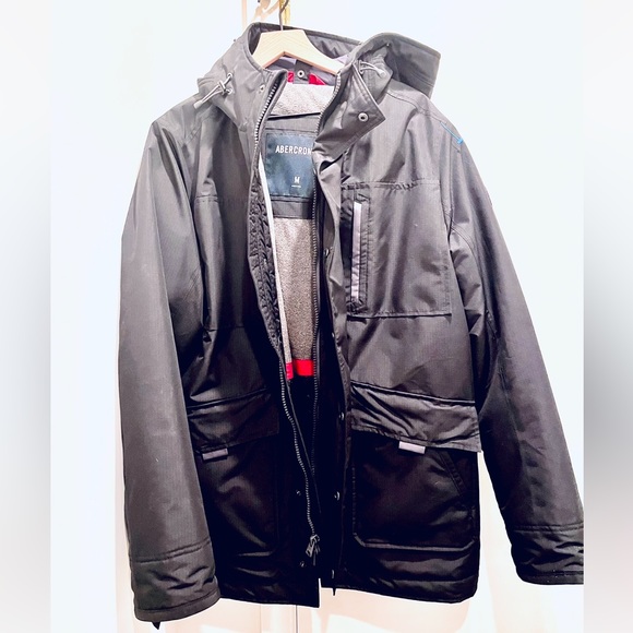 Abercrombie, NY Down Series, Black with Gray & Red Trim...